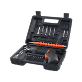 Elektrisk Skruetrækker Sæt 47 Dele – 3.6V Trådløs Multiværktøj i opbevaringskasse med værktøj og tilbehør.