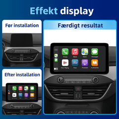 Ford Focus 19-22 - 12,3" Radio m. Apple CarPlay og Android Auto - Effekt display før og efter installation