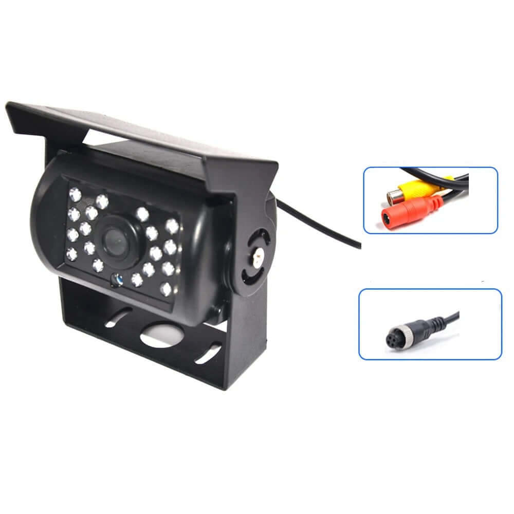 Universelt Bakkamera – PAL, 1200 TV-linjer, 18 IR LED med infrarøde LED og stativ, ideelt til varebiler og busser.
