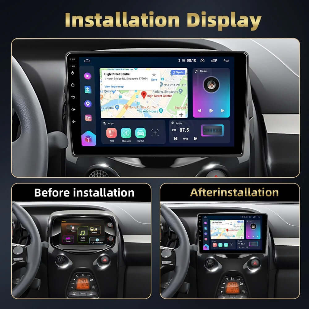 108, C1, Aygo 15-20 - 9" Radio m. Apple CarPlay og Android Auto – Bilmedie.dk