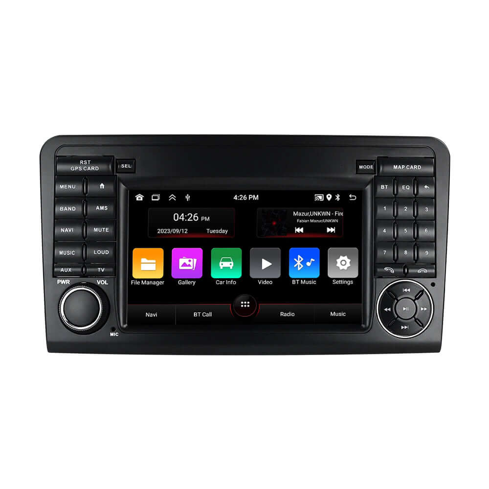 Mercedes ML – 7" Radio m. Apple CarPlay og Android Auto - Touchscreen display with multimedia options